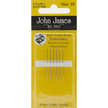 John James Bead Embroidery Hand Needles-Size 10 6/Pkg - £15.96 GBP