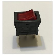 Appliance Mini Rocker Switch On-Off SPST Red / Black - Lighted - M70192 - £5.83 GBP
