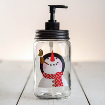 Mason Jar soap dispenser with snowman design - £22.30 GBP