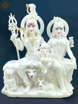 21&quot;Shiva Parivar Statue in Vietnam Marble| Lord Shiva Idol | Handmade|Home Decor - £2,317.33 GBP