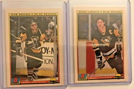 Mario Lemieux/Rob Brown: 1990 Bowman Hat Tricks Cards: 2-3 of 22: NHL, Hockey - $6.92