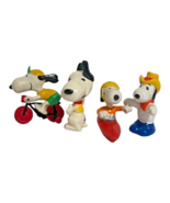 Peanuts Snoopy United Feature PVC Figures 1966  Canoe Bike Cowboy Vtg Lo... - €21,33 EUR