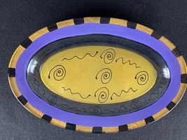 KAY YOUNG Hand made glass plater painted Signed  (New in Original Box) - £52.81 GBP