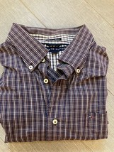 Tommy Hilfiger Shirt Mens XL Plaid Button Up Long Sleeve 80&#39;s 2 Ply Fabric - £9.17 GBP