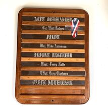 Vintage Military Wooden Plaque Wall Hanging Air Force Crew Pilot USAF Plane - $39.00