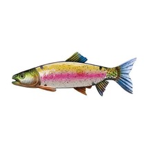 Trout Fish Metal Glass Wall Decor Garden Indoor Outdoor Weather Resistant - £32.70 GBP