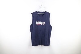 Vintage 90s Tommy Hilfiger Mens Large Spell Out Sleeveless Tank Top T-Shirt Blue - £31.22 GBP