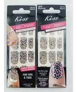 2X Kiss Dress 28 Nail Polish Strips 56743 KDS19  Marabou Leopard Cheetah - $6.99