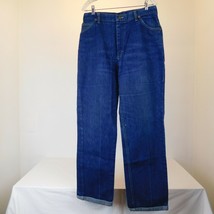 Lee Women&#39;s Size 18 Blue Jeans Boot Cut High Waist Dark Wash Riders Flaw... - $14.52