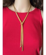 Gold Y Drop Necklace, Vintage Omega Chain Jewelry - €36,64 EUR