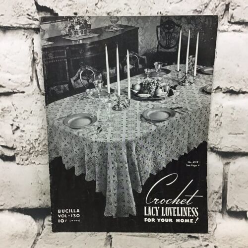 Crochet Lacy Loveliness For Your Home Brucilla Vol 130 Pattern Booklet VTG 1939 - $19.79