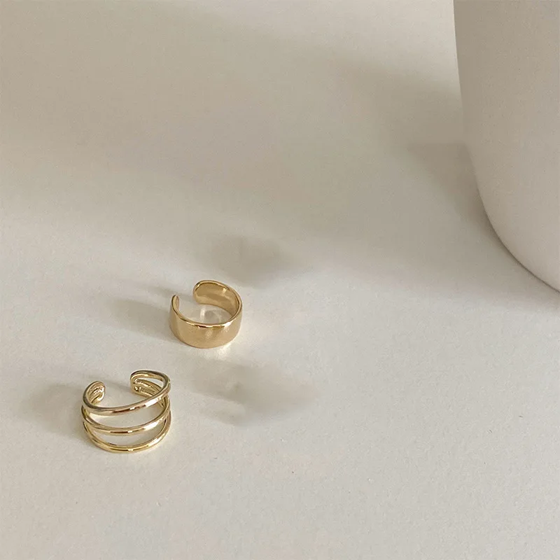 Fashion Gold Color Simple Cross Clip Earrings For Women Girls Cute Pearl Cubic Z - £11.23 GBP
