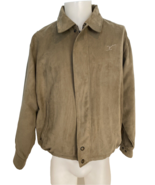 Tehama Clint Jimmy V Monogrammed Men&#39;s Faux Suede Jacket Tan Medium - $58.64 CAD