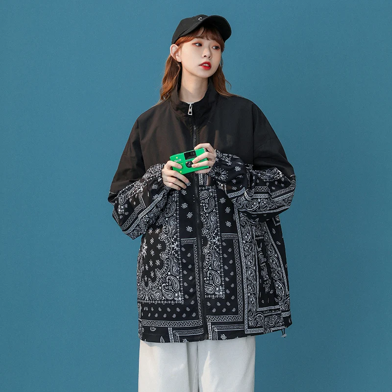 NELLARGEL Women Japanese Streetwear  Jackets  Female Black Vintage Casual Windbr - £163.97 GBP