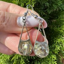 Vintage Jewelry Sterling Silver 925 Women's Stud Earrings Shell Nacre Me... - $77.00