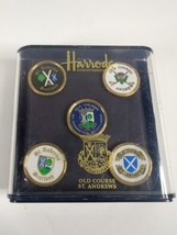 NOS Set 5 Golf Marker Pins Old Course St. Andrews Scotland HARRODS Manca... - £34.75 GBP