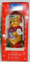 Winnie The Pooh Santa&#39;s Best Walt Disney European Style Blown Glass Ornament - £20.82 GBP