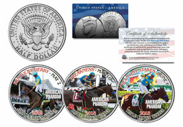 AMERICAN PHAROAH 2015 Triple Crown Winner JFK Half Dollar 3-Coin Set -TE... - £14.87 GBP