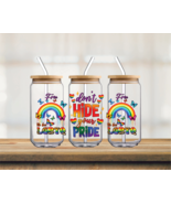 Don&#39;t Hide Your Pride | Free to be LGBTQ | UV DTF 16oz Glass Can - $5.47 CAD