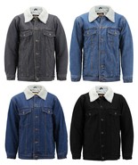 Men’s Classic Button Up Sherpa Fleece Lined Cotton Denim Trucker Jean Ja... - $1,091.60 MXN