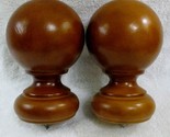 NEW Pair KIRSCH Walnut Wood Screw-in 3&quot; Ball Finials 59083085  - $59.40