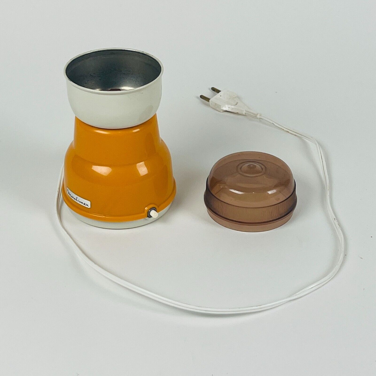 Vintage Moulinex Coffee Grinder Electric Orange With Lid 140W 240V - $42.74