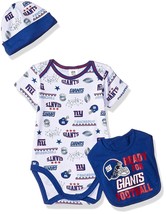 NFL New York Giants Bodysuit Cap Bib Set Size 3-6 Month Gerber - $21.99