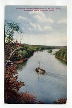 Scene on the Mississippi River at Boat Landing Minnesota State Soldiers ... - £3.92 GBP