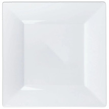 10.75&quot; Disposable Square Plastic White Dinner Plates Splendid Design 70pcs - £75.32 GBP