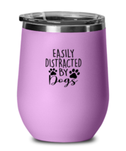 Dog Wine Glass Easily Distracted By Dogs LtPurple-WG  - £21.54 GBP