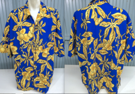 Hawaiian Vintage Collection Bright Floral Mens XL Poly Button Tropical Shirt - £12.19 GBP