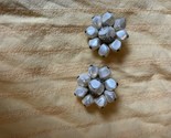 Vintage Faux Pearl Bead Cluster EARRINGS Clip On Unsigned Faceted Shape - $37.21
