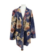 Solitaire floral blazer XL womens faux suede butterfly jacket NEW open f... - £35.03 GBP