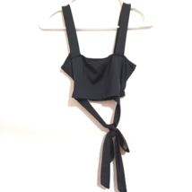 Shein Tie Back Bralette Unpadded Cupless Crop Top Sz XS Party Club Summer Black - £5.41 GBP