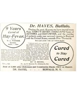 Dr Hayes Allergy Buffalo NY 1897 Advertisement Victorian Quack Medicine ... - $27.34 CAD