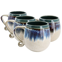 Meritage Lexington 4 Piece 20 Ounce Stoneware Two Tone Mug Set in Blue M... - $69.49