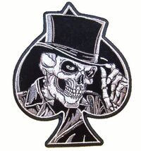 SKELETON HAT SPADE EMBRODIERED PATCH P6050 skull new biker novelty item ... - $10.86