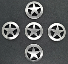 Lone Star Pewter Conchos / Concho 1 1/4&quot; 5 Total With Rivet Backs - $8.99