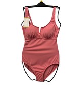 Anne Cole Womens Medium Swimsuit Pink One Piece Ribbed Adjustable V Wire... - $14.91 CAD