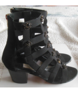 Jimmy Choo Black Suede Embellished strappy heels 41 - £276.63 GBP
