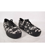 Toms Womens Black &amp; White Cordones Boardwalk Platform Printed 6R New - $52.91 CAD