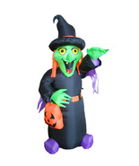 4 Foot Tall Halloween Inflatable Witch with Pumpkin Bag Yard Outdoor Dec... - $737.21 MXN