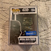 Funko Pop! Star Wars #154 Imperial Death Trooper Chrome Walmart Hard Pro... - $26.18