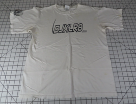 DJ XLR8 Size Small Men’s White T-Shirt DJXLR8.com Trance Y2K Distressed Stained - £27.66 GBP