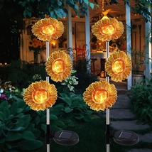 Solar Lights, 2 Pack Outdoor Decorative Sunflower Lights, 30 Inch Waterproof Sol - £23.48 GBP