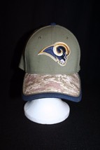 NFL Rams New Era 39THIRTY Camoflage Men Women Olive Green Lg-XL Stretch Cap Hat - $39.95