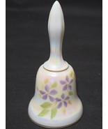 Vintage WESTMORELAND 5.25&quot; Glass Bell Hand Painted Purple Violets On Mil... - $10.98
