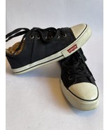 Levi&#39;s 9.5 Black Canvas Sneakers Men&#39;s Shoes Levis - $10.41 CAD