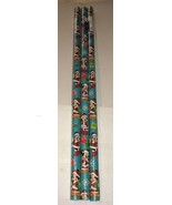 NEW Aqua Teal Disney Mickey Minnie Christmas Gift Wrapping Paper 3 Rolls... - £21.74 GBP
