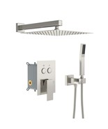 Square Dual Shower Head System - Brushed Nickel - $3,617.31 MXN